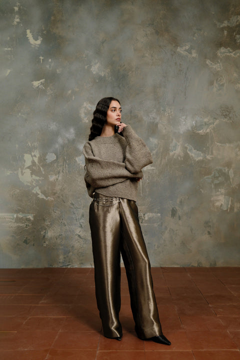 Hand-Knit Desi Wool Sweater