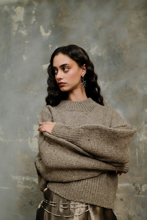 Hand-Knit Desi Wool Sweater