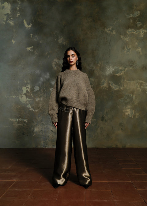 Hand-Knit Desi Wool Sweater