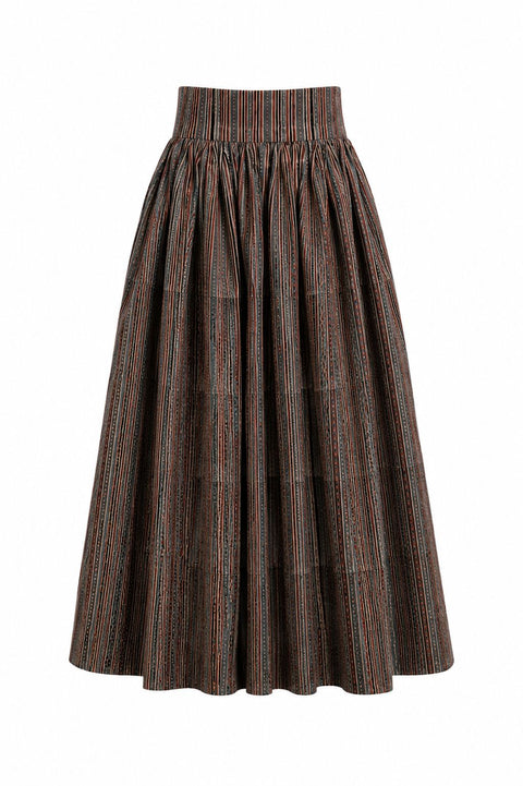 Striped Ajrakh Maxi Skirt